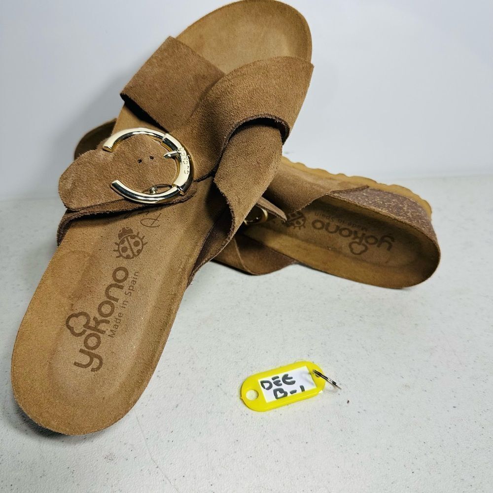 Yokono Leather Sandals Made In Spain  Brown Women's 9